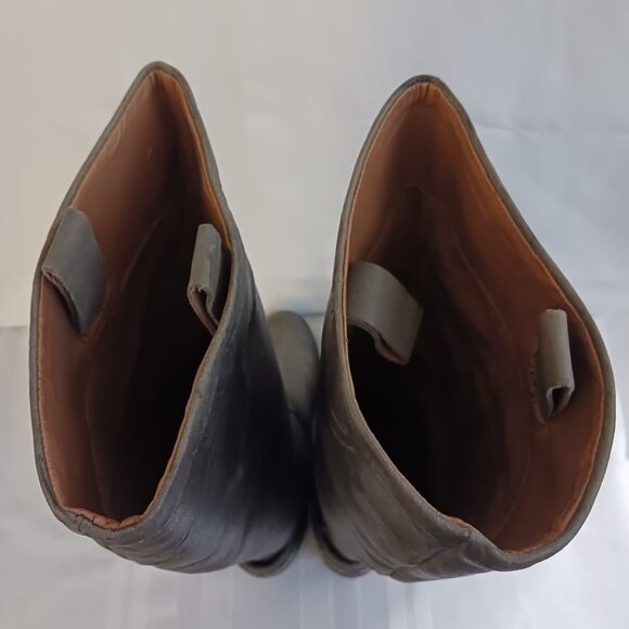 Size 8.5 Lucky May Brand Smoked Pearl Gray Leather Riding Boots - Picture 8 of 10